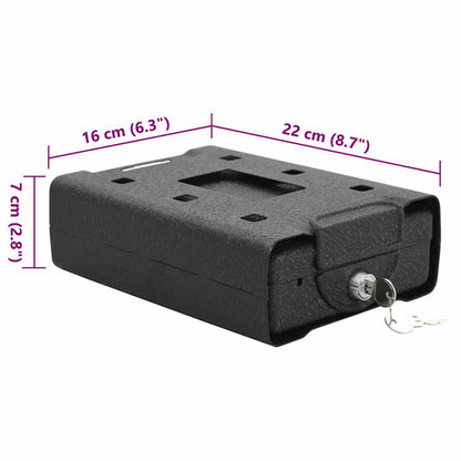Cassaforte per Auto con blocco Nero 21.8 x 16 x 7 cm Acciaio