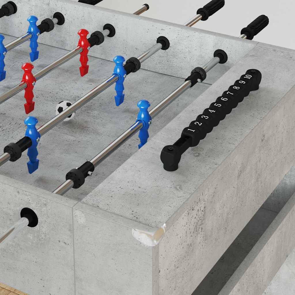 Tavolo da Foosball Grigio cemento 125 x 60,5 x 80 cm