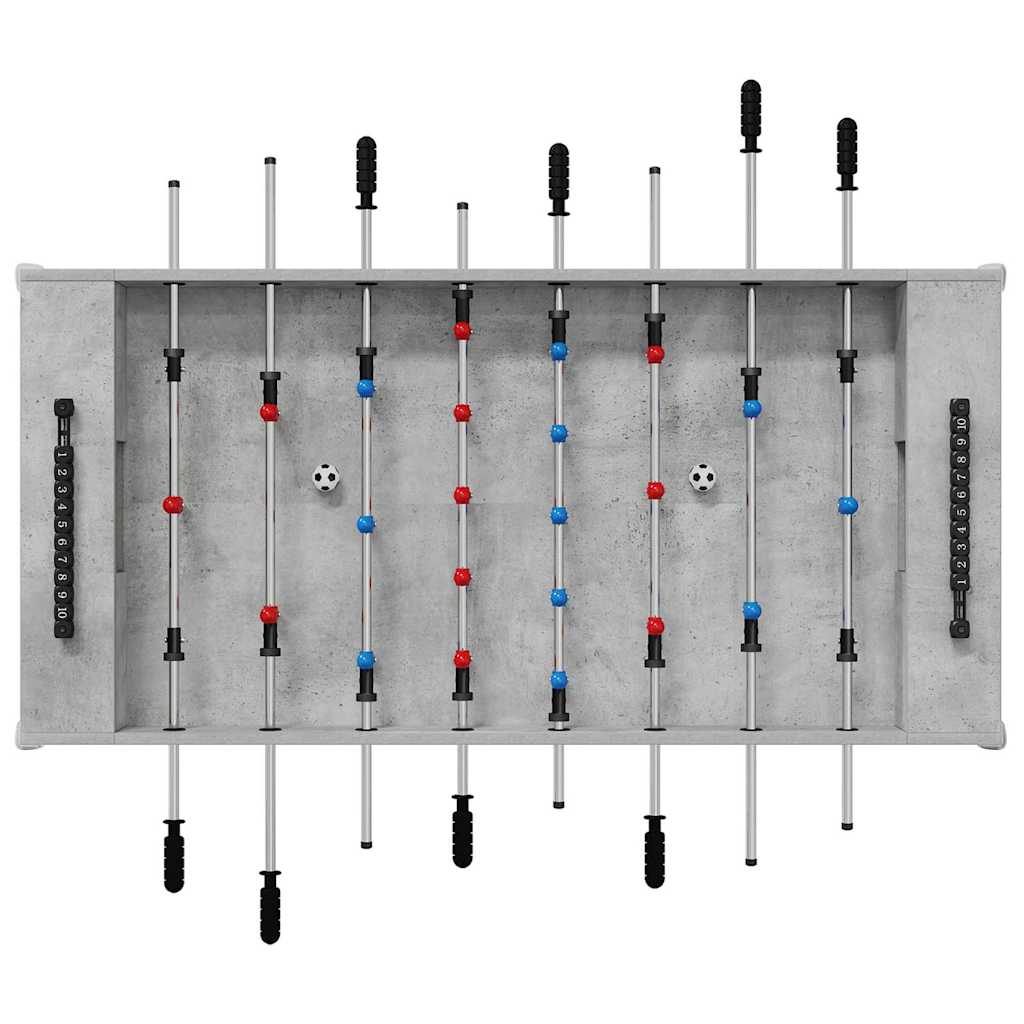 Tavolo da Foosball Grigio cemento 125 x 60,5 x 80 cm