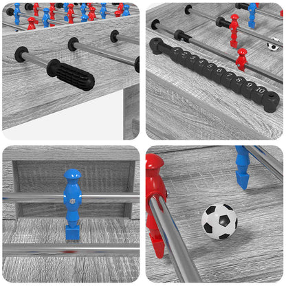 Tavolo da Foosball Grigio Sonoma 125 x 60,5 x 80 cm