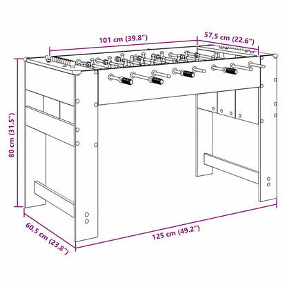 Tavolo da Foosball Grigio Sonoma 125 x 60,5 x 80 cm