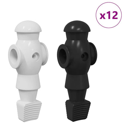 Giocatori di Tavolo da Calcio 24 pcs Nero e Bianco HIPS