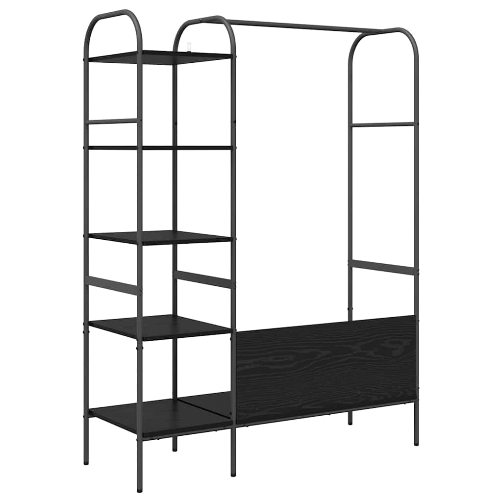 Stendibiancheria Nero 120 x 44 x 160 cm Legno multistrato