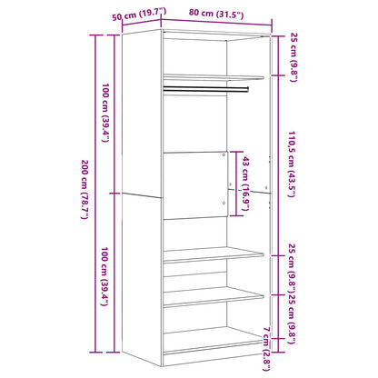 Guardaroba Rovere artigianale 80 x 50 x 200 cm | homemem39