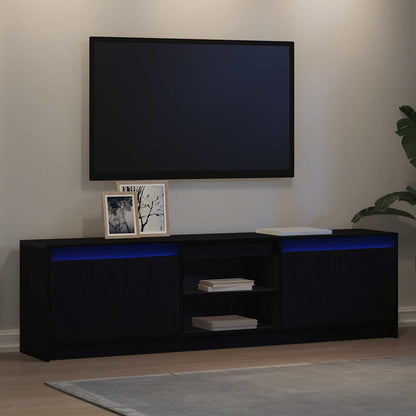 Mobile TV Nero 182 x 34 x 50 cm Legno multistrato