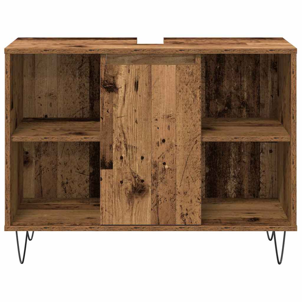Set di mobili per il bagno con lo scaffale 3 pcs Legno vecchio | homemem39