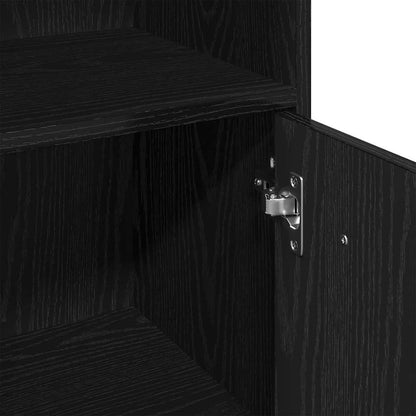 Set di mobili per il bagno 3 pcs Rovere Nero Legno multistrato | homemem39