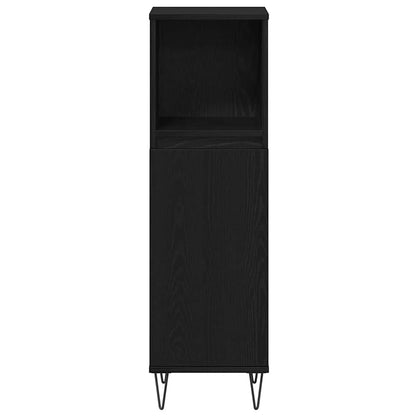 Set di mobili per il bagno 3 pcs Rovere Nero Legno multistrato | homemem39