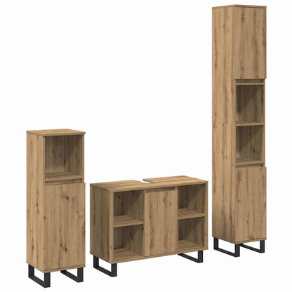Set di mobili per il bagno 3 pz Marrone 30 x 30 x 180 cm | homemem39
