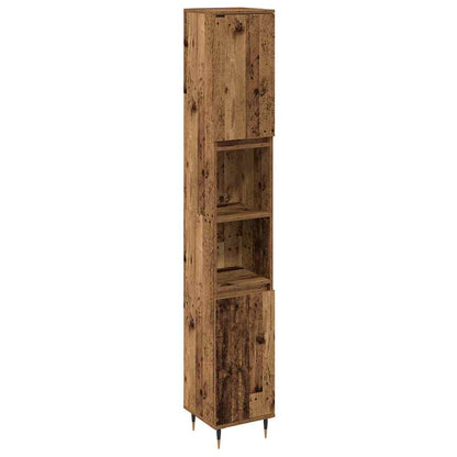 Set di mobili per il bagno con lo scaffale 3 pcs Legno vecchio | homemem39