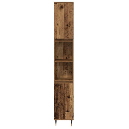 Set di mobili per il bagno con lo scaffale 3 pcs Legno vecchio | homemem39