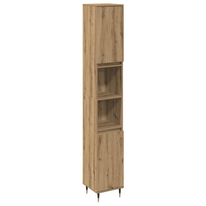 Set di mobili per il bagno con porta 3 pcs Rovere artigianale | homemem39