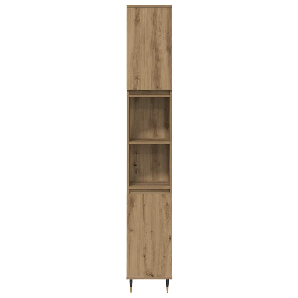 Set di mobili per il bagno 3 pz Rovere artigianale