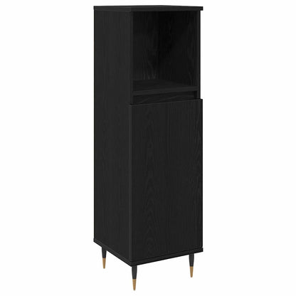 Set di mobili per il bagno 3 pcs Rovere Nero Legno multistrato | homemem39