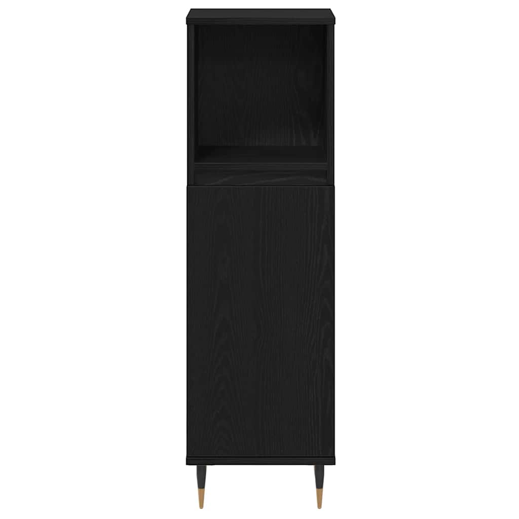 Set di mobili per il bagno 3 pcs Rovere Nero Legno multistrato | homemem39