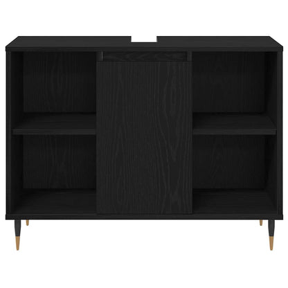 Set di mobili per il bagno 3 pcs Rovere Nero Legno multistrato | homemem39