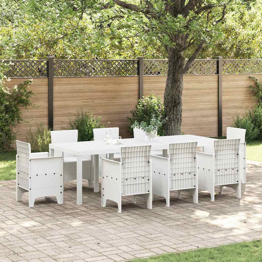 Tavolo da Giardino Bianco 250 x 100 x 73 cm polyrattan