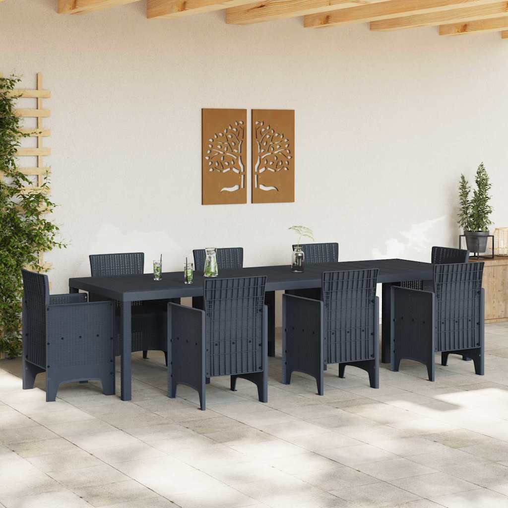 Tavolo da Giardino Antracite 300 x 100 x 73 cm polyrattan