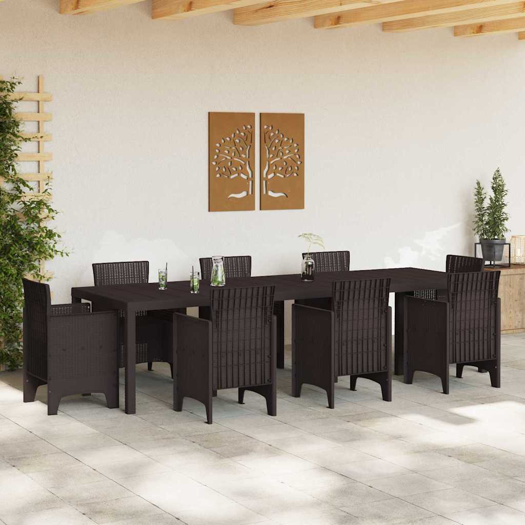 Tavolo da Giardino Marrone 300 x 100 x 73 cm polyrattan