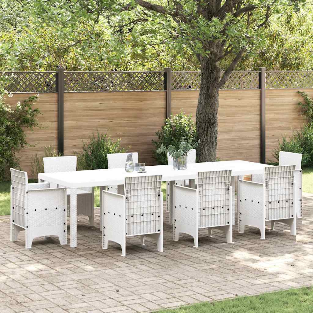 Tavolo da Giardino Bianco 300 x 100 x 73 cm polyrattan