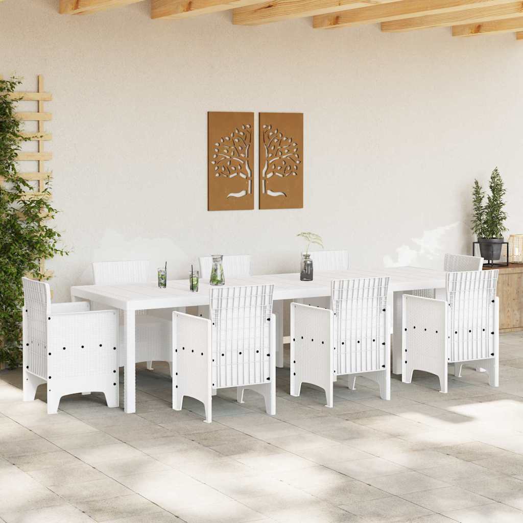 Tavolo da Giardino Bianco 300 x 100 x 73 cm polyrattan