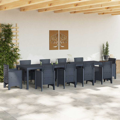 Tavolo da Giardino Antracite 350 x 100 x 73 cm polyrattan
