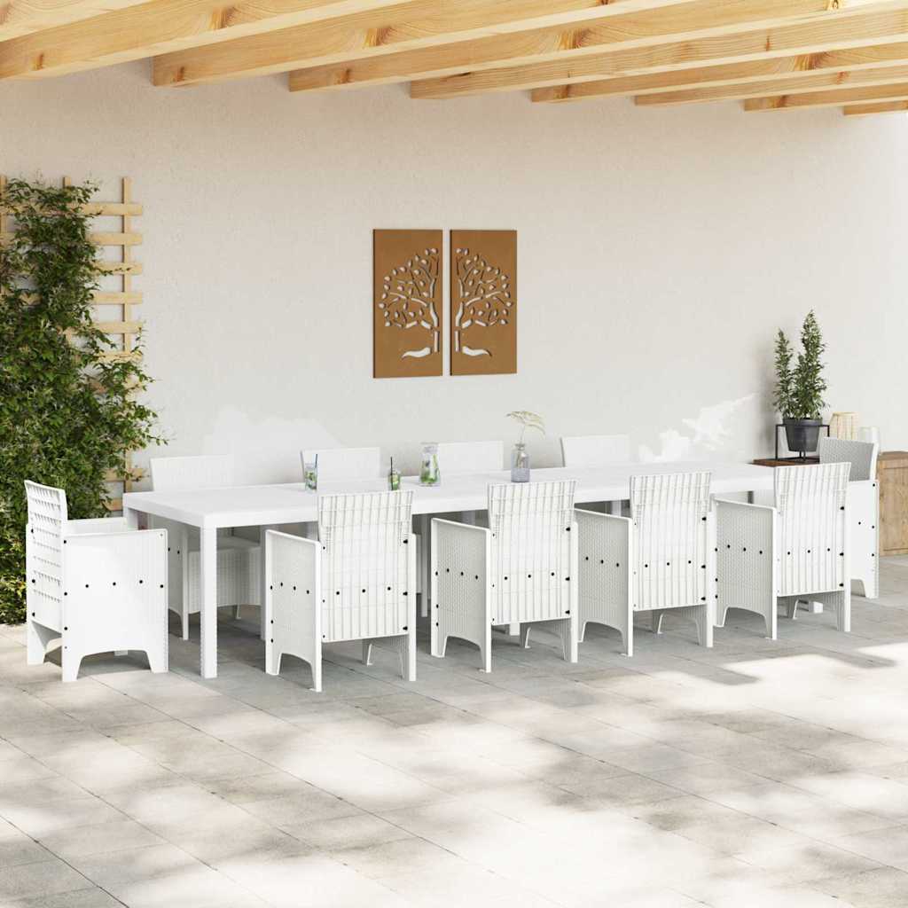 Tavolo da Giardino Bianco 350 x 100 x 73 cm polyrattan