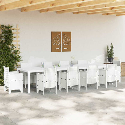 Tavolo da Giardino Bianco 350 x 100 x 73 cm polyrattan