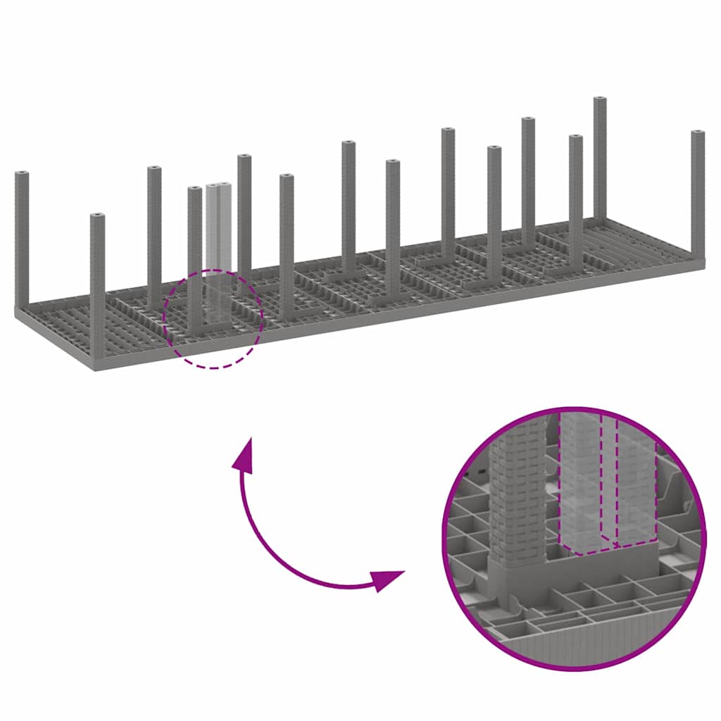 Tavolo da Giardino Grigio chiaro 350 x 100 x 73 cm polyrattan
