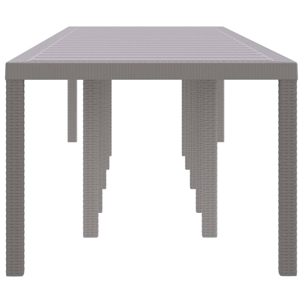 Tavolo da Giardino Grigio chiaro 350 x 100 x 73 cm polyrattan