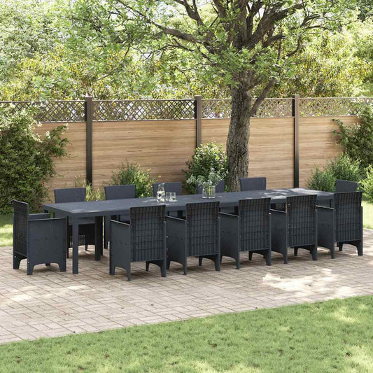 Tavolo da Giardino Antracite 400 x 100 x 73 cm polyrattan