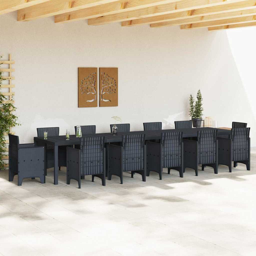 Tavolo da Giardino Antracite 400 x 100 x 73 cm polyrattan