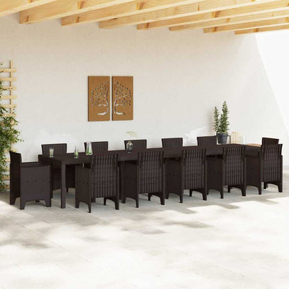 Tavolo da Giardino Marrone 400 x 100 x 73 cm polyrattan