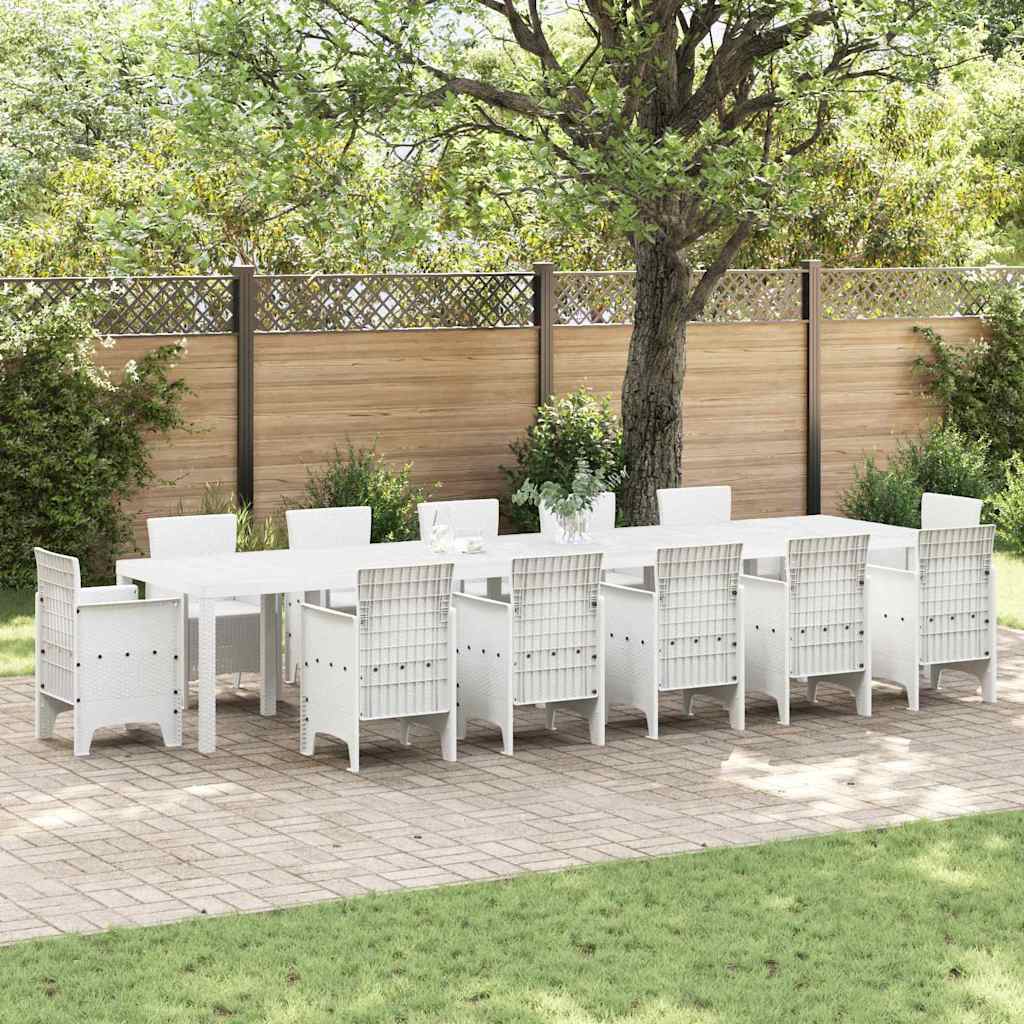 Tavolo da Giardino Bianco 400 x 100 x 73 cm polyrattan