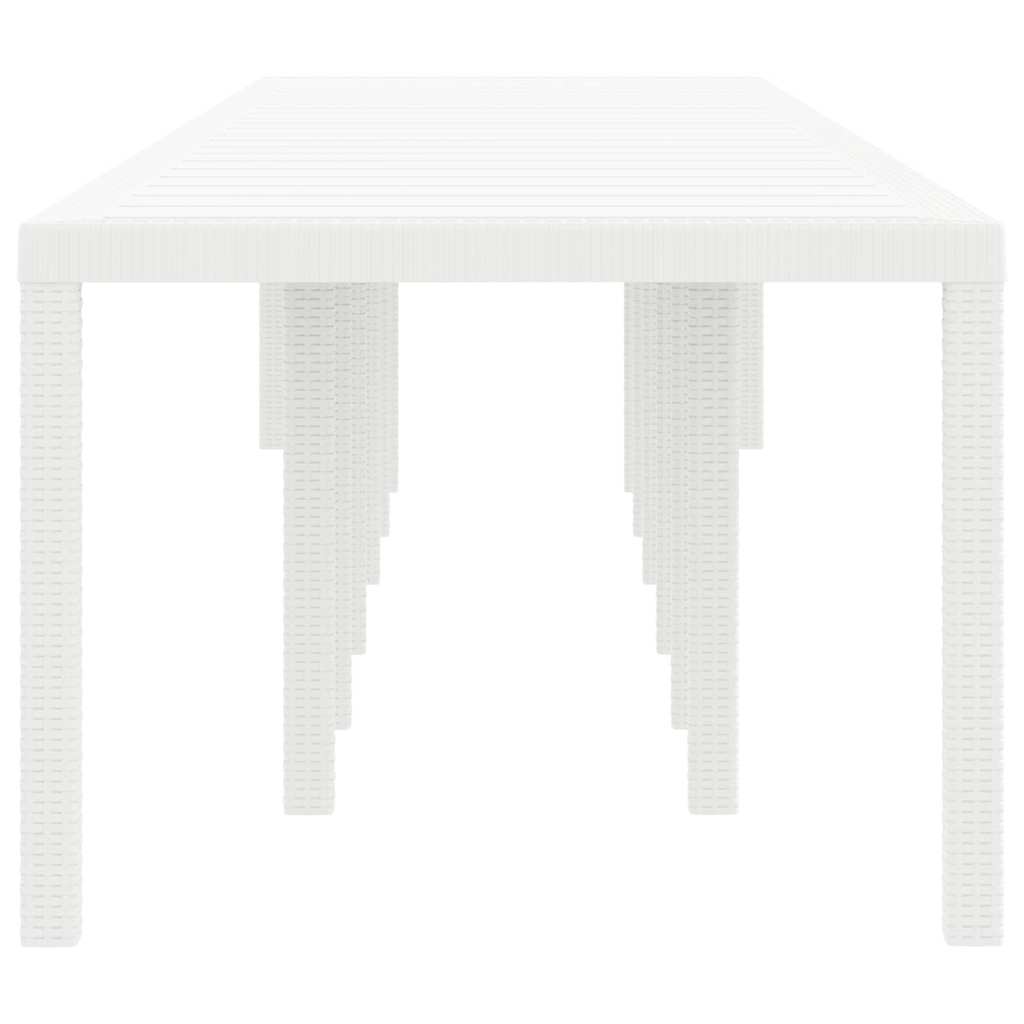 Tavolo da Giardino Bianco 400 x 100 x 73 cm polyrattan