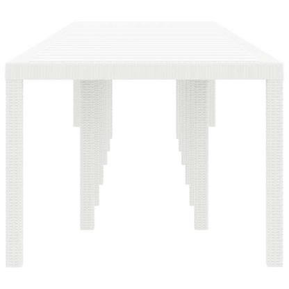 Tavolo da Giardino Bianco 400 x 100 x 73 cm polyrattan