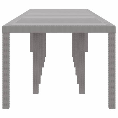 Tavolo da Giardino Grigio chiaro 400 x 100 x 73 cm polyrattan