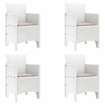 Set da Pranzo per Giardino 5 pz Bianco Polipropilene | homemem39