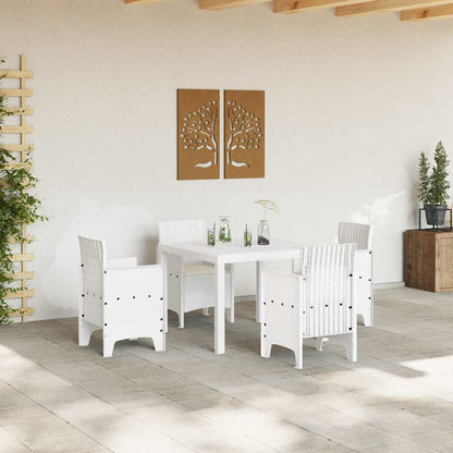 Set da Pranzo per Giardino 5 pz Bianco Polipropilene | homemem39