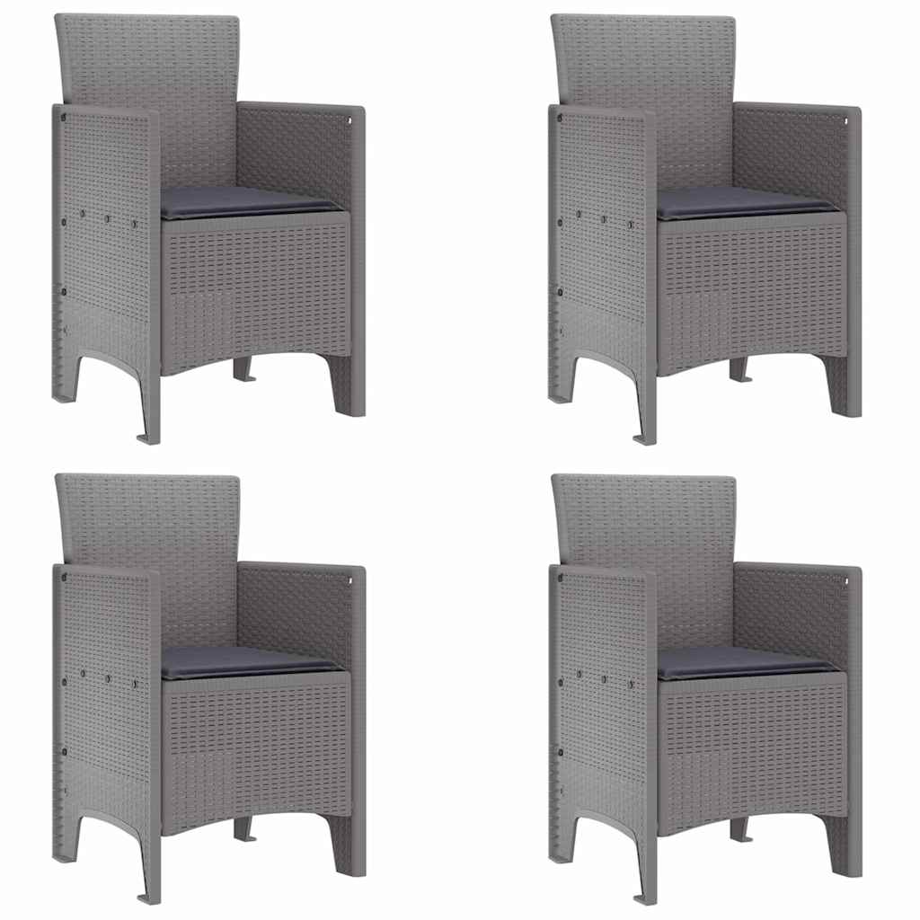 Set da Pranzo per Giardino 5 pz Grigio chiaro Polipropilene | homemem39