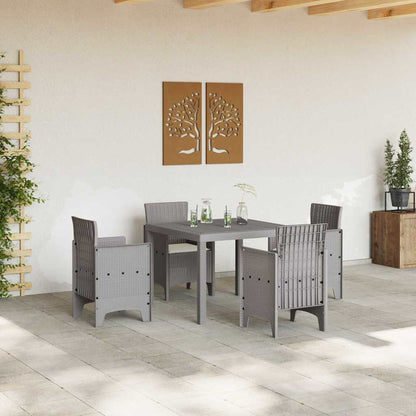 Set da Pranzo per Giardino 5 pz Grigio chiaro Polipropilene | homemem39