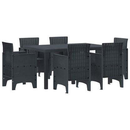 Set da Pranzo per Giardino 7 pcs Antracite Rattan Polt | homemem39
