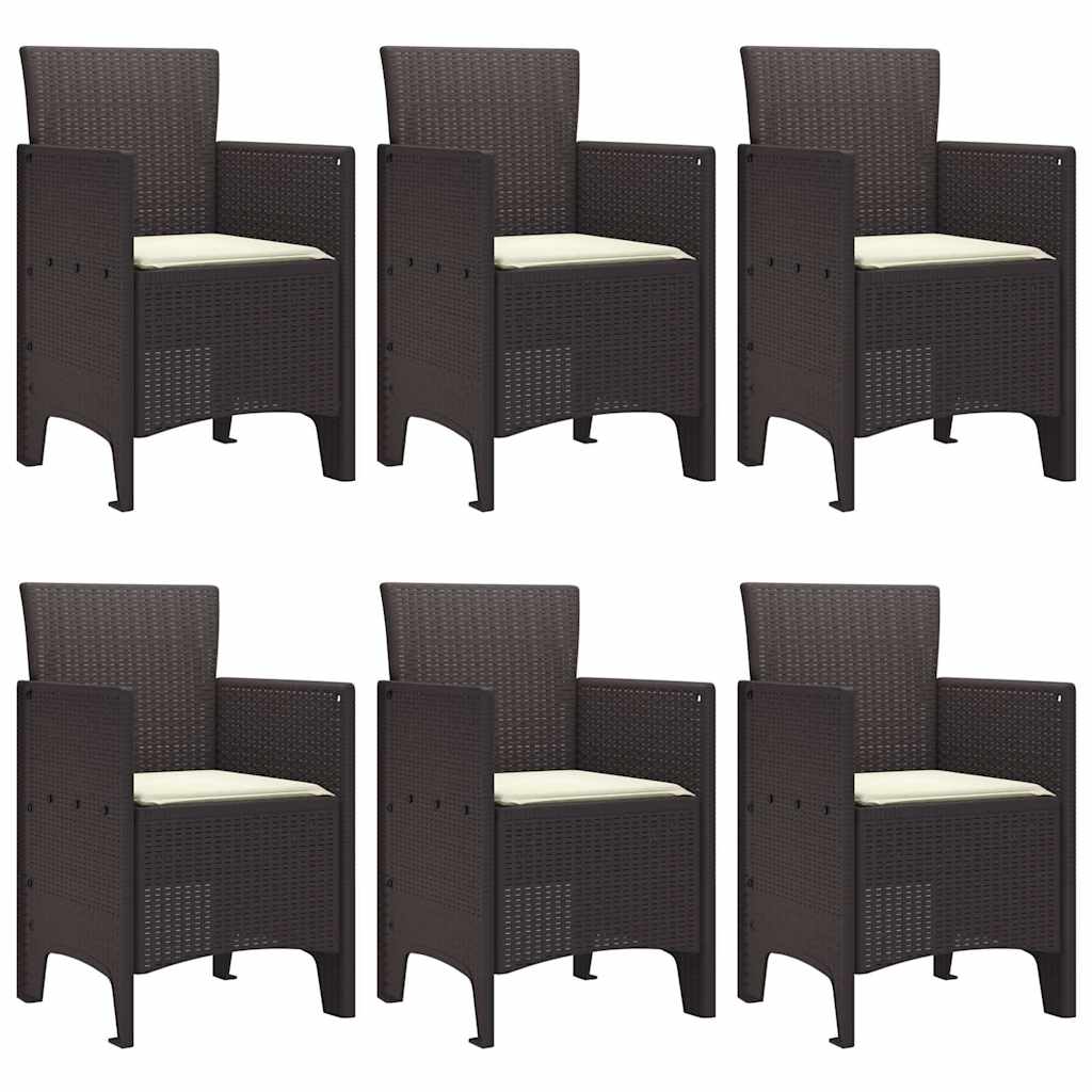 Set da Pranzo per Giardino 7 pcs Marrone Rattan Polt - homemem39