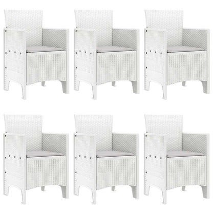 Set da Pranzo per Giardino 7 pcs Bianco Rattan Polt - homemem39