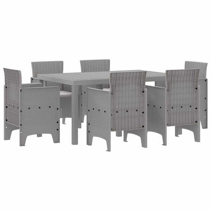 Set da Pranzo per Giardino 7 pcs Grigio chiaro Rattan Polt - homemem39