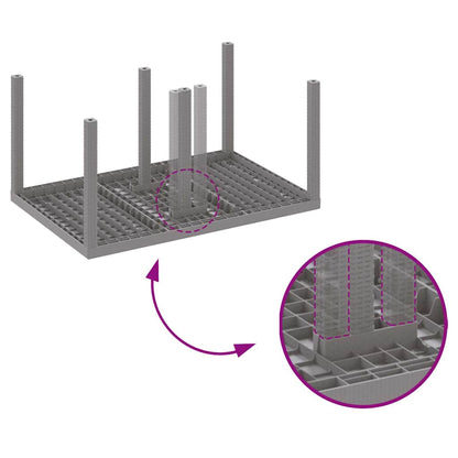 Set da Pranzo per Giardino 7 pcs Grigio chiaro Rattan Polt - homemem39