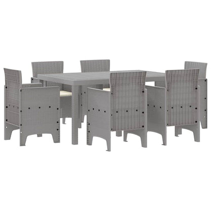 Set da Pranzo per Giardino 7 pcs Grigio chiaro Rattan Polt - homemem39