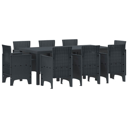 Set da Pranzo per Giardino 9 pcs Antracite Polipropilene | homemem39