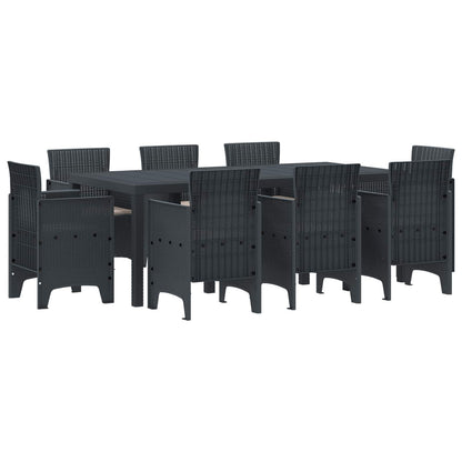 Set da Pranzo per Giardino 9 pcs Antracite Polipropilene | homemem39