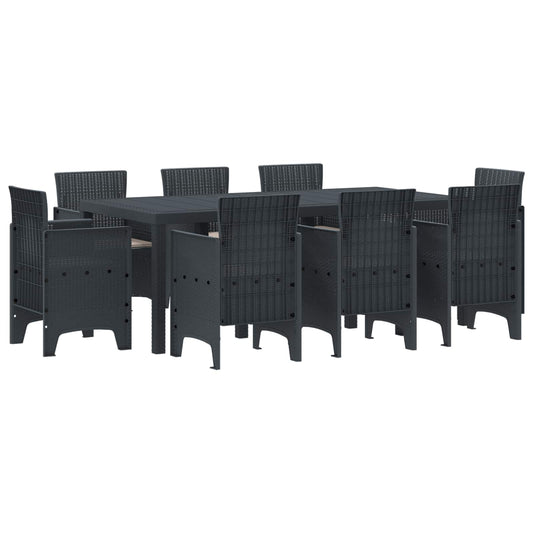 Set da Pranzo per Giardino 9 pcs Antracite Polipropilene | homemem39